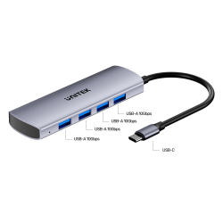Unitek Hub 4w1 USB-C 10 Gbps, 4x USB-A H1112EGY01