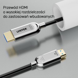 Unitek Kabel optyczny HDMI 2.0 AOC 4K 60Hz 30 m