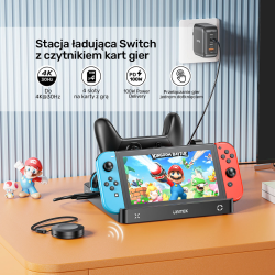 Unitek stacja ładująca Switch z przełącznikiem i czytnikiem kart do gier