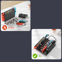 Unitek stacja ładująca Switch z przełącznikiem i czytnikiem kart do gier