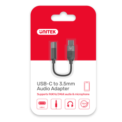 Unitek Adapter USB-C do mini jack 3.5mm (F) M1204A Hi-Fi DSC plug&play