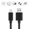 Unitek czarny kabel, przewód USB-A 2.0 do USB-C 1,5m C14067BK