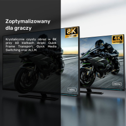 Unitek przewód 8K LUX HDMI 2.1 oplot 1M