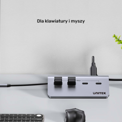 Unitek Hub alumininiowy USB-A/USB-C z 4 portami 5Gbps