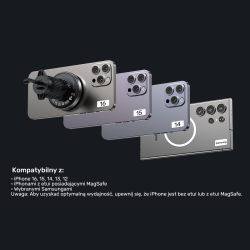 Uchwyt samochodowy Unitek  38W, Qi2