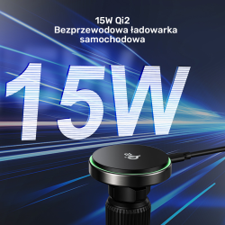 Uchwyt samochodowy Unitek  38W, Qi2