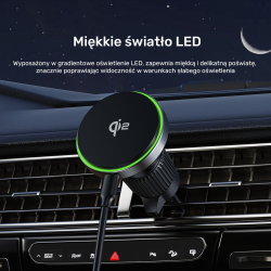 Uchwyt samochodowy Unitek  38W, Qi2