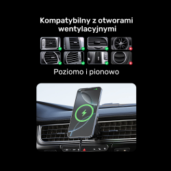 Uchwyt samochodowy Unitek  38W, Qi2