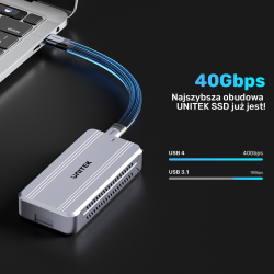 Unitek Aktywnie chłodzona obudowa M2 NvMe SSD USB4 40Gbps