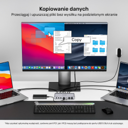 Unitek Przełącznik KVM USB-C 10Gbps z HDMI i transferem plików między systemami