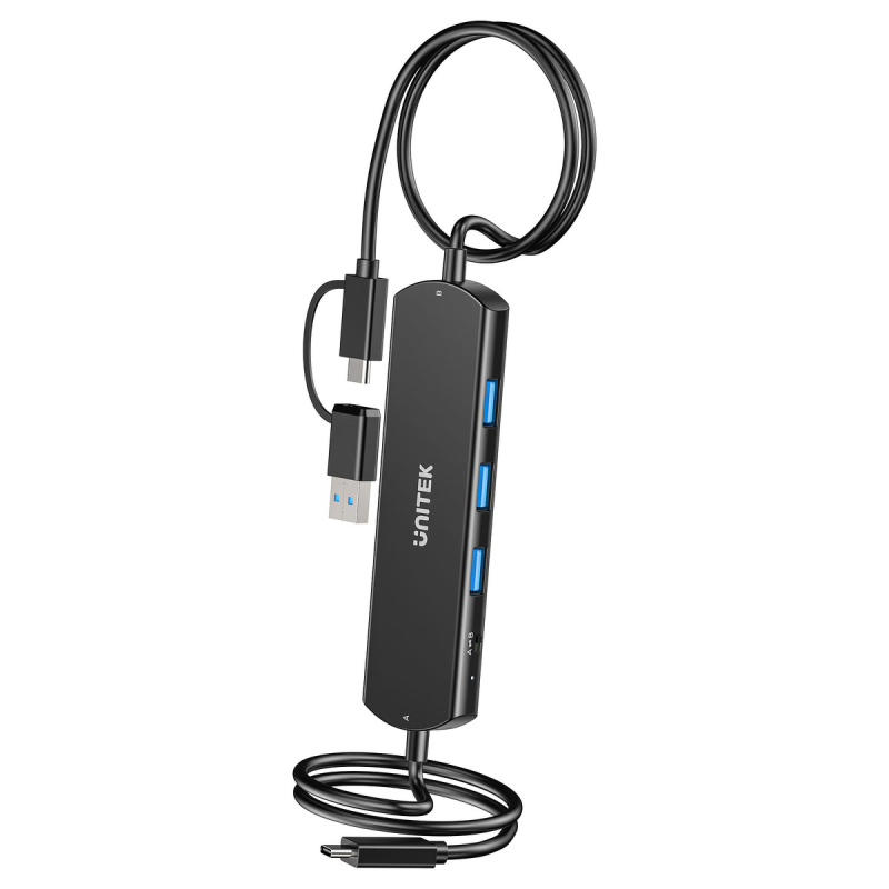 Unitek KVM Hub 10Gbps - przełączanie między 2 hostami (komputerami) 3×USB-A