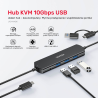 Unitek KVM Hub 10Gbps - przełączanie między 2 hostami (komputerami) 3×USB-A