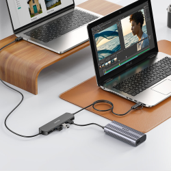 Unitek KVM Hub 10Gbps - przełączanie między 2 hostami (komputerami) 3×USB-A