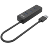 Unitek Y-3089 czarny hub z USB na 4x USB 3.0 do 5Gbps, 30cm, mały