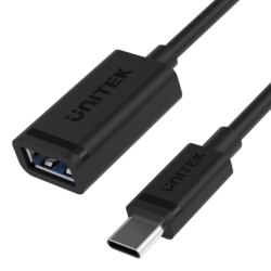 Unitek adapter czarny USB-C do USB OTG 15cm, do smartfona, tableta