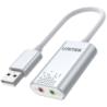 Unitek Y-247A srebrna karta dzwiekowa na USB, Stereo, 196 kHz mini jack