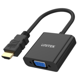 Unitek Y-6333 czarny adapter HDMI 1.4 to VGA + audio - fullHD 1080p