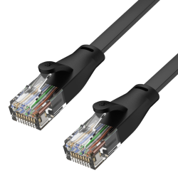 Unitek czarny kabel sieciowy płaski UTP Ethernet Cat.6 2m 1Gbps