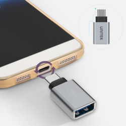 Unitek Y-A025CGY adapter USB-C do USB (żeński), aluminium, OTG do smartfona