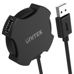Unitek Y-2178 czarny hub USB na 4x USB 2.0, mały, Plug&Play