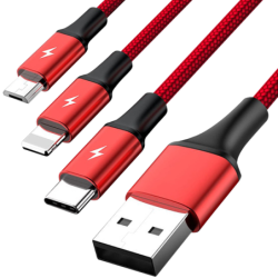 Unitek kabel, przewód 3 w 1 USB do ładowania, USB-C, micro, Lightning QC 3.0