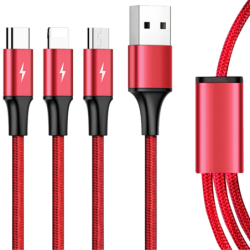 Unitek kabel, przewód 3 w 1 USB do ładowania, USB-C, micro, Lightning QC 3.0