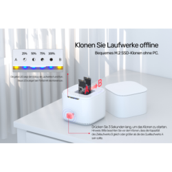 Unitek biała stacja klonująca offline 2x M.2 PCIe / NVMe 10Gbps do 16TB