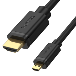 Unitek czarny kabel microHDMI do HDMI 2.0 4K 60Hz 2m dwukierunkowy HDCP 2.2