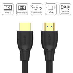 Unitek czarny przewód, kabel High Speed HDMI 2.0 4K 60Hz C11041BK 5m ARC
