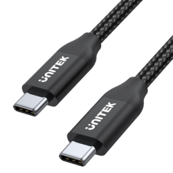 Unitek Mobile czarny kabel, przewód 2m PD USB-C 100W USB 2.0, oplot