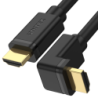 Unitek czarny przewód, kabel kątowy HDMI 2.0 90 stopni 4K 60Hz 2m HDCP 2.2