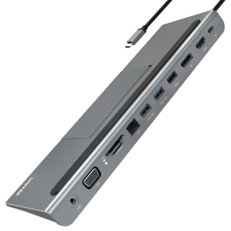 Unitek D1022A 11w1 replikator USB TypC: hub USB, SD, minijack, LAN, HDMI