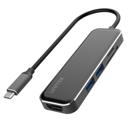 D1036A czarny szklany hub USB-C, alumi., 2x USB 3.0, HDMI, czytnik kart SD