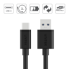 Unitek czarny kabel, przewód USB-A 2.0 do USB-C 3m C14069BK