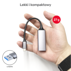 Unitek Adapter, karta sieciowa LAN USB-C 3.1 Gen 1 - RJ45 1000Mbps 1Gbps