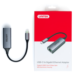 Unitek Adapter, karta sieciowa LAN USB-C 3.1 Gen 1 - RJ45 1000Mbps 1Gbps