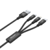Unitek czarny kabel, przewód ładujący USB 3 w 1 12W, USBC, micro, Lightning