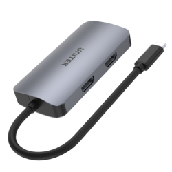 Unitek Hub USB-C do 1xUSB 3.1 Gen1, VGA, 2xHDMI 4K, PD 100W MST