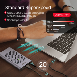 Unitek stacja klonująca offline, obudowa do dysku 2x M.2 PCIe/NVMe 20 Gbps