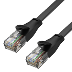 Unitek czarny kabel sieciowy płaski UTP Ethernet Cat.6 2m 1Gbps