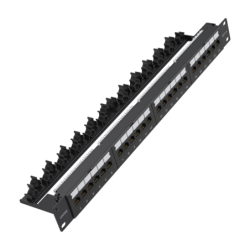 Unitek Patch panel 24 porty RJ-45 Cat 6 UTP czarny rack 19"