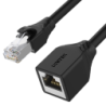 Unitek czarny kabel, przedłużacz RJ-45 (8P8C) M-F Cat 6 STP 3m 1Gbps