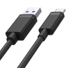 Unitek czarny przewód, kabel USB-A na USB-C krótki 50cm Y-C481BK
