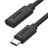 Unitek czarny kabel, Przedłużacz USB-C 3.1 10Gbps 4K 60Hz, PD 100W 1m