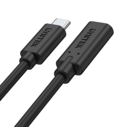 Unitek czarny kabel, Przedłużacz USB-C 3.1 10Gbps 4K 60Hz, PD 100W 1m