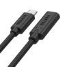 Unitek czarny kabel, Przedłużacz USB-C 3.1 10Gbps 4K 60Hz, PD 100W 1m