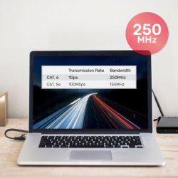 Unitek czarny kabel sieciowy płaski UTP Ethernet Cat.6 0,3m 1Gbps