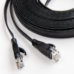 Unitek czarny kabel sieciowy płaski UTP Ethernet Cat.6 0,3m 1Gbps