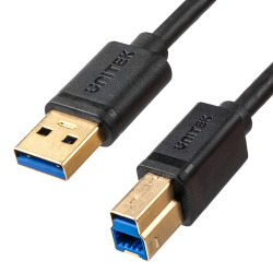 Unitek czarny kabel do drukarki USB-A do USB-B, USB 3.0, 5Gbps 2m