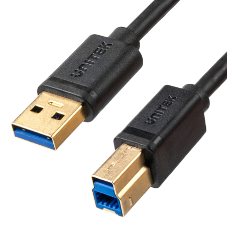 Unitek czarny kabel do drukarki USB-A do USB-B, USB 3.0, 5Gbps 2m